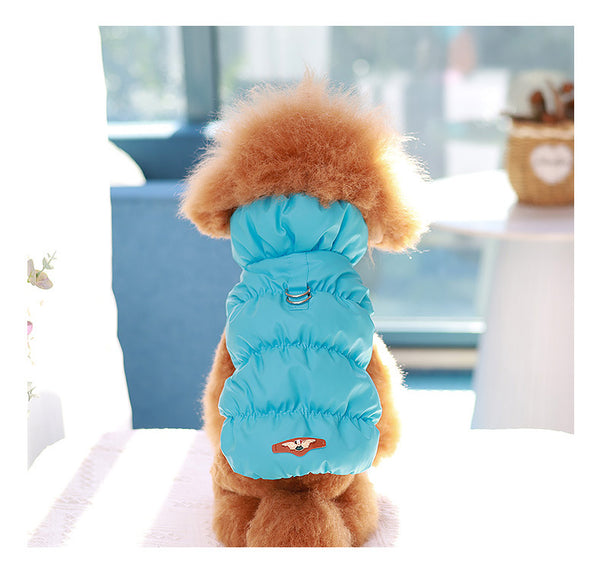 Smanicato bomber azzurro - mod. Ottavia - per cani di taglia piccola e media