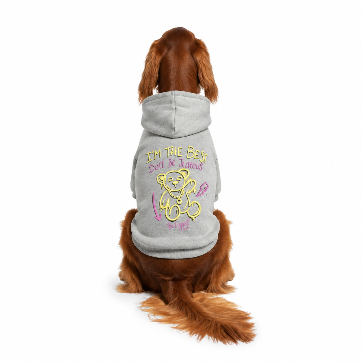 Kapuzenpullover - für Hunde - rosa - Bär - Streetwear