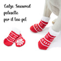 Non-slip winter socks - red and white - mod.Snowred