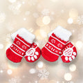 Non-slip winter socks - red and white - mod.Snowred