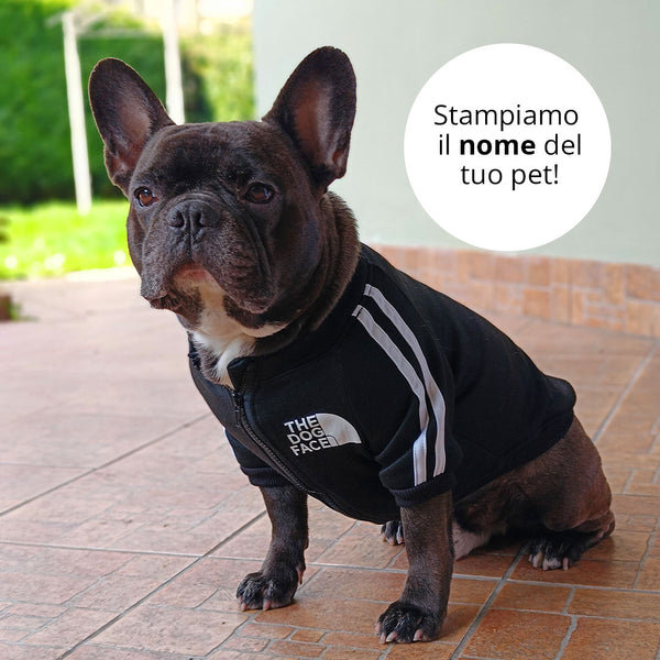 Felpa nera The Dog Face - personalizzata con il nome del cane - da 4 a 35kg