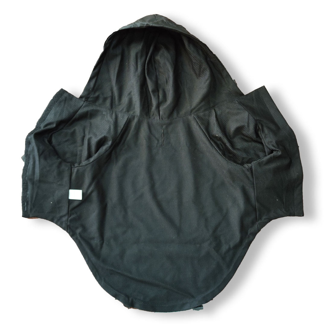 Impermeabile maculato Bullosetti - con maniche e cappuccio - nero e verde