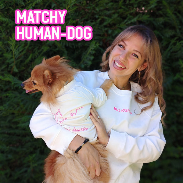 [matchy] Felpa coordinata umano cane - bianca - personalizzata