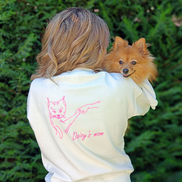 [matchy] Felpa coordinata umano cane - bianca - personalizzata