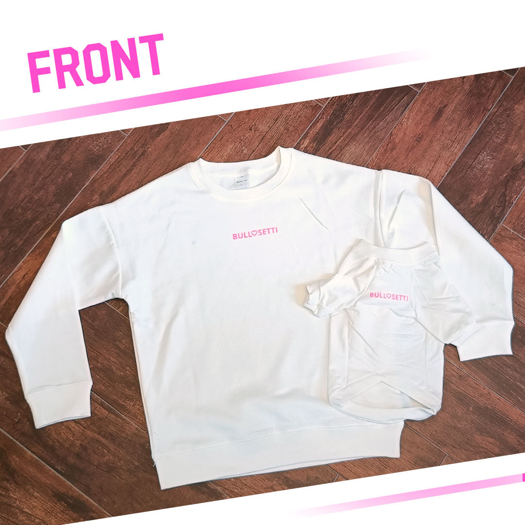 [matchy] Felpa coordinata umano cane - bianca - personalizzata