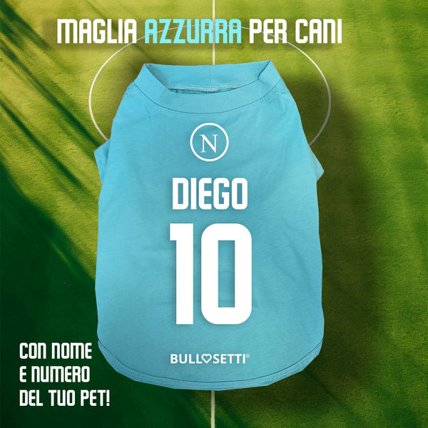 Maglia napoletana personalizzata da calcio - con maniche - per cani da 4 a 40kg