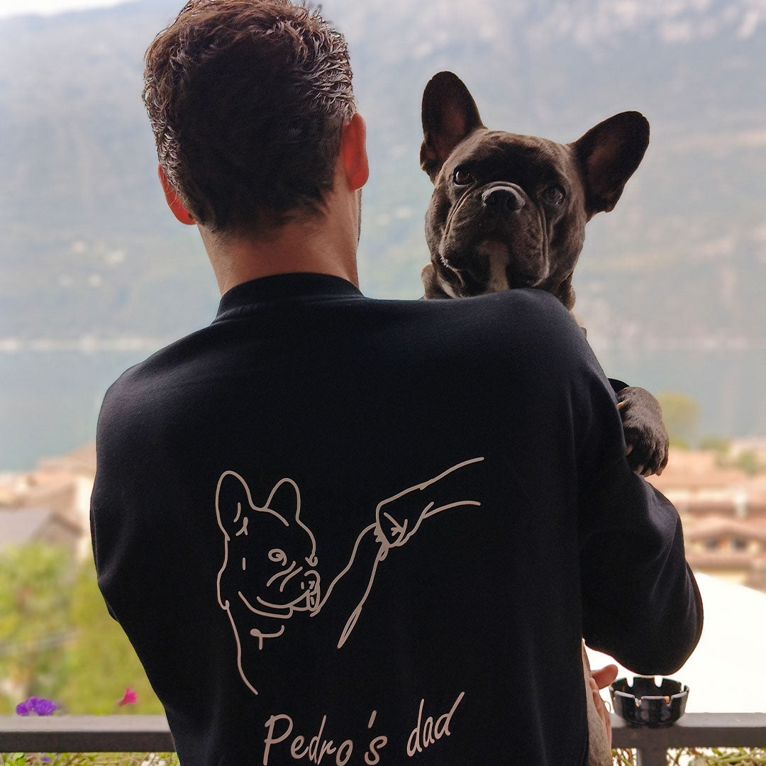 [matchy] Felpa coordinata umano cane - nera - personalizzata