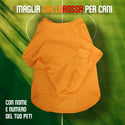 Maglia giallorossa personalizzata da calcio - con maniche - per cani da 4 a 40kg