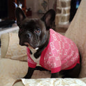 Elegant cardigan for dogs - pink and white - luxury