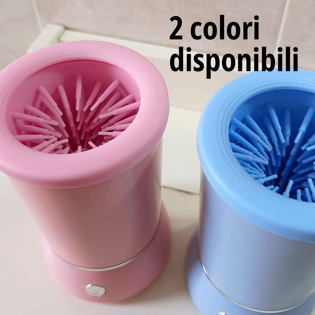 Pulisci zampe elettrico - cani da 2 a 30kg - azzurro e rosa