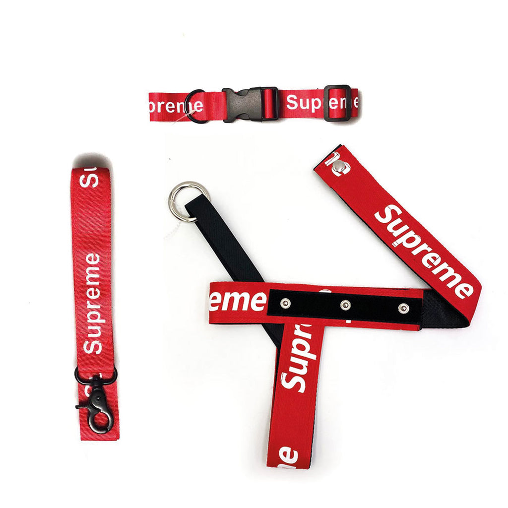 [SET] Pettorina + guinzaglio + collare luxury - red - da 4 a 40kg