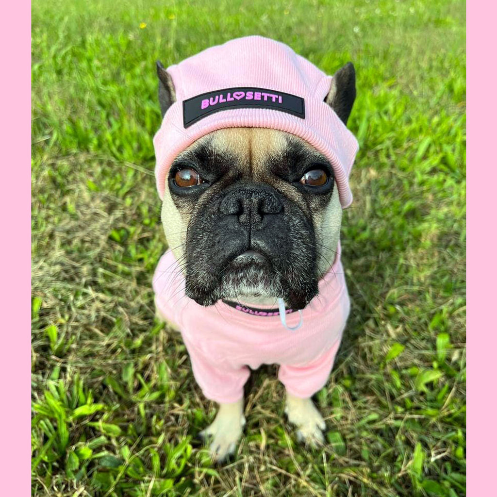 Eng anliegender Pullover mit Baumwollmütze - Streetwear - Pink