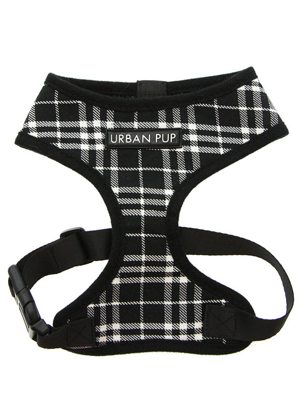 [SET] Pettorina e guinzaglio Tartan nero e bianco - Urban Pup