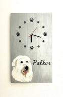 Wall clock - size 30x50 cm - personalized with your pet's name and portrait