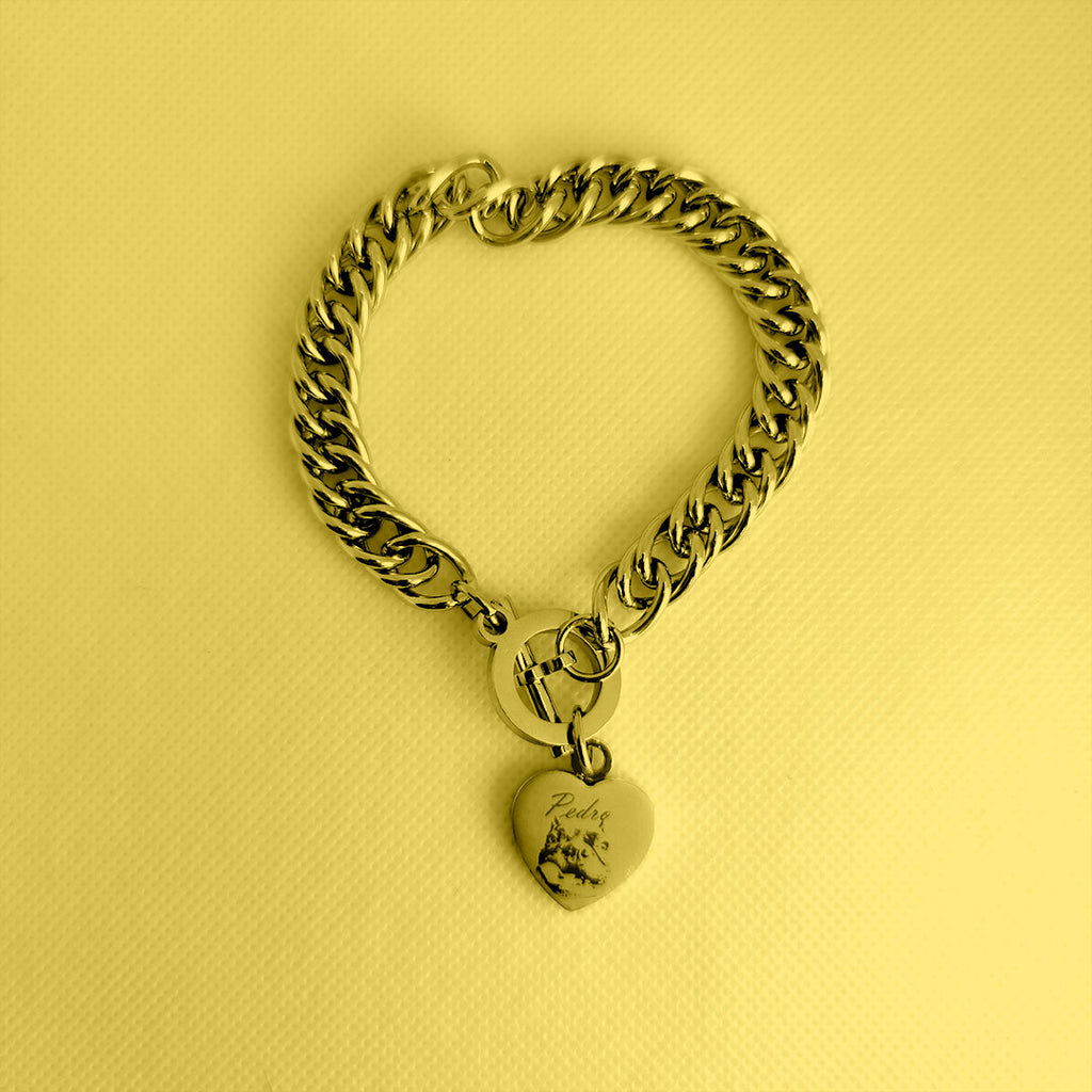 Bracciale personalizzato con ritratto e nome del tuo cane o gatto