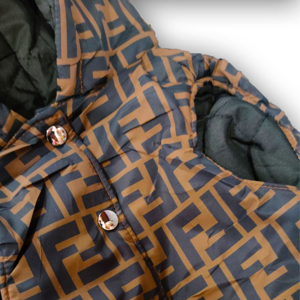 Coat with hood - sleeveless - luxury