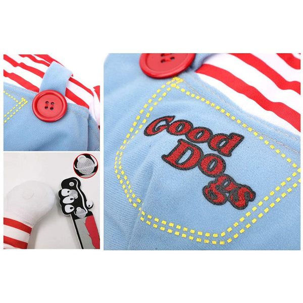 Costume Halloween per cani bambola assassina Bullosetti