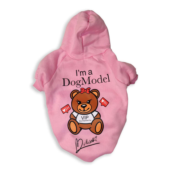 Hoodie - for dogs - pink - Bear - Streetwear
