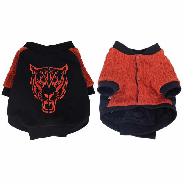 Felpa con tigre nera e arancione  - mod. Ansial