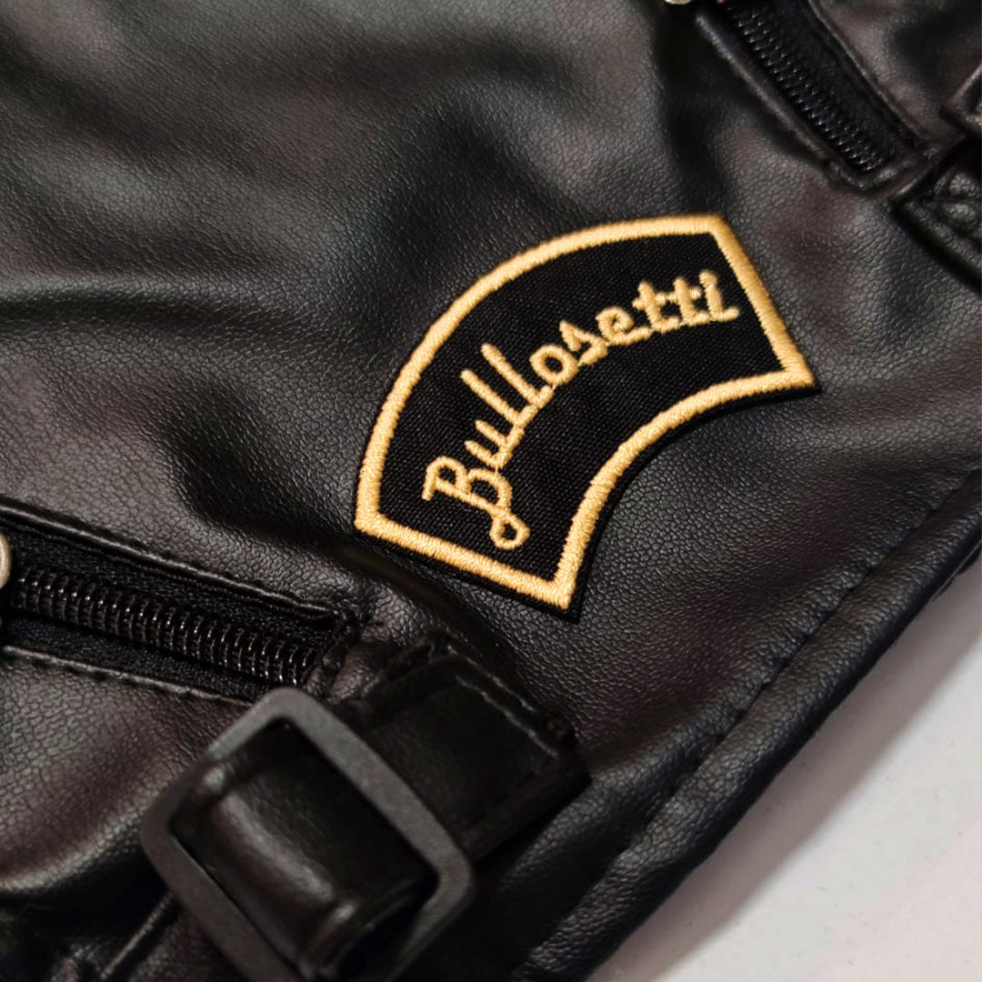 Black eco-leather jacket - with zip and pockets - for dogs from 2 to 40kg