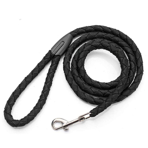 Elegant black nylon leash - 150cm