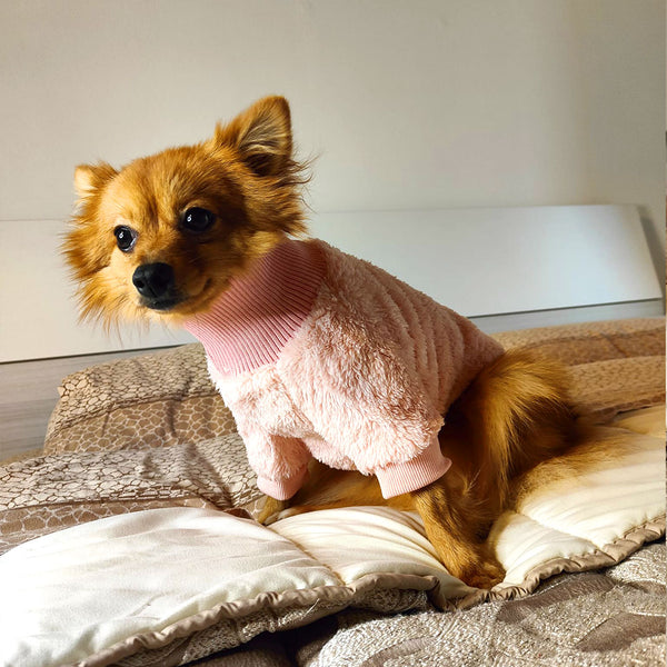 Soft pink sweater - high neck - mod.Jolie
