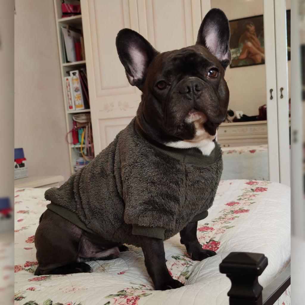 Soft furry sweater - dark green - mod.Jolie