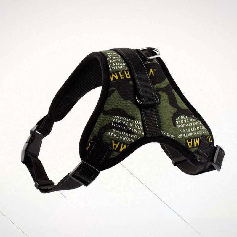 Pettorina camou - verde e nera - per cani da 2 a 40kg