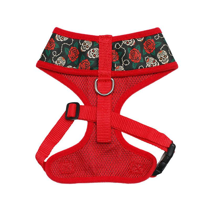 [SET] Skull Rose harness and leash - Urban Pup
