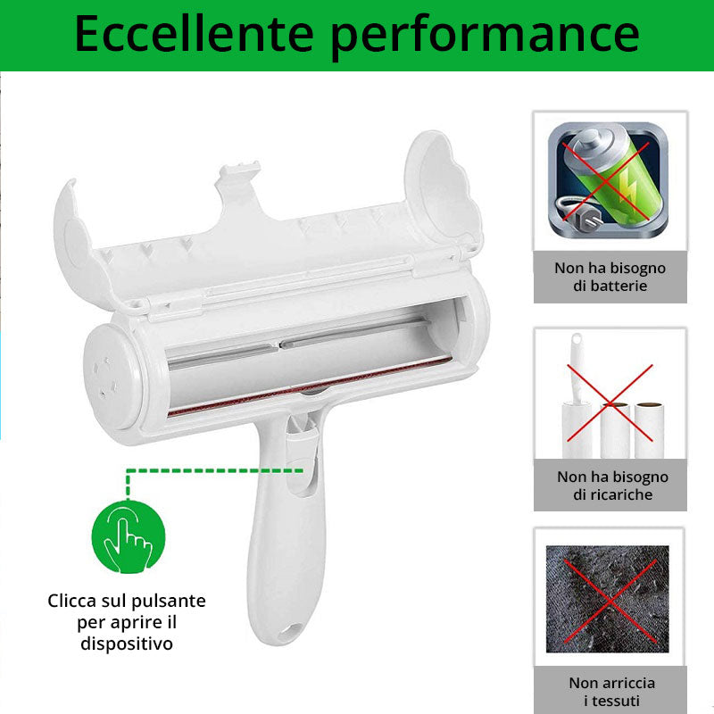 Spazzola togli pelo - rimuove peli di cane e gatto da diverse superfici