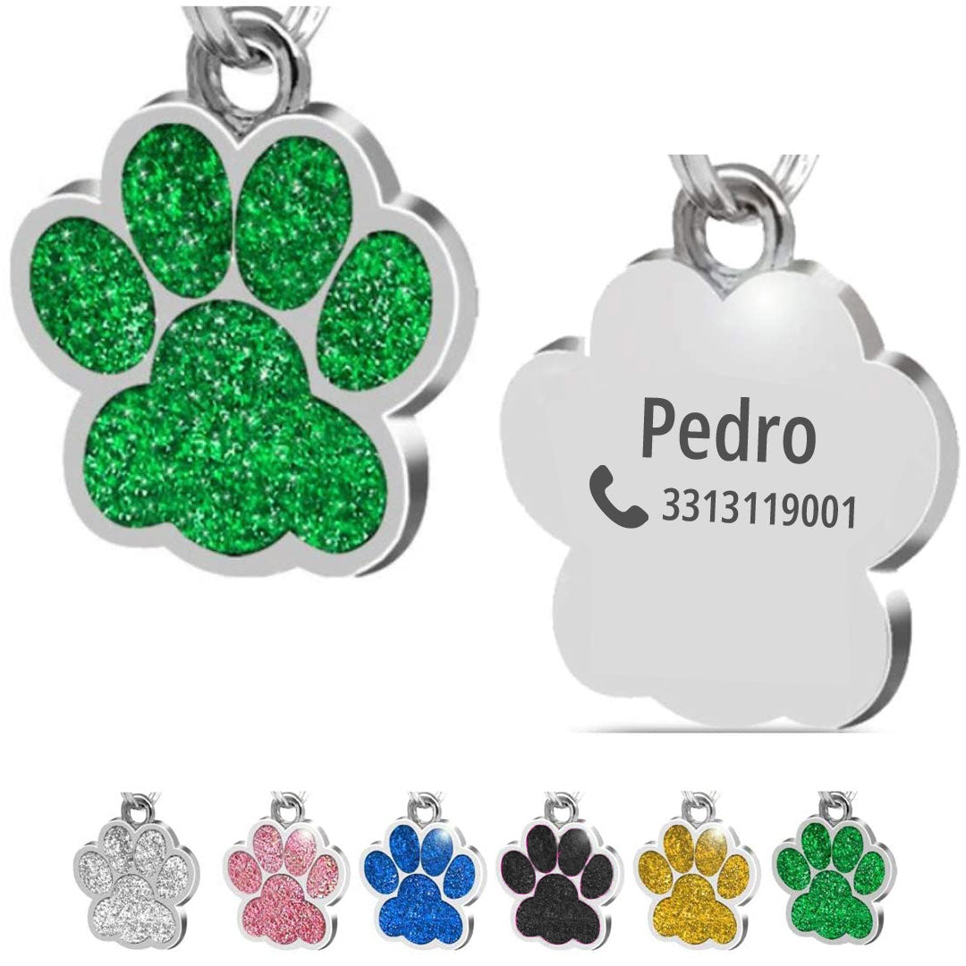 Targhetta personalizzata in acciaio - forma di zampa