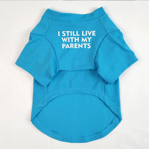 Bulldog Hellblaues T-Shirt „I still live…“ – Mod. Familie