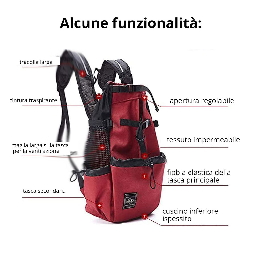 Zaino Adventure - per cani di piccola e media taglia - Approvato dai veterinari per i viaggi